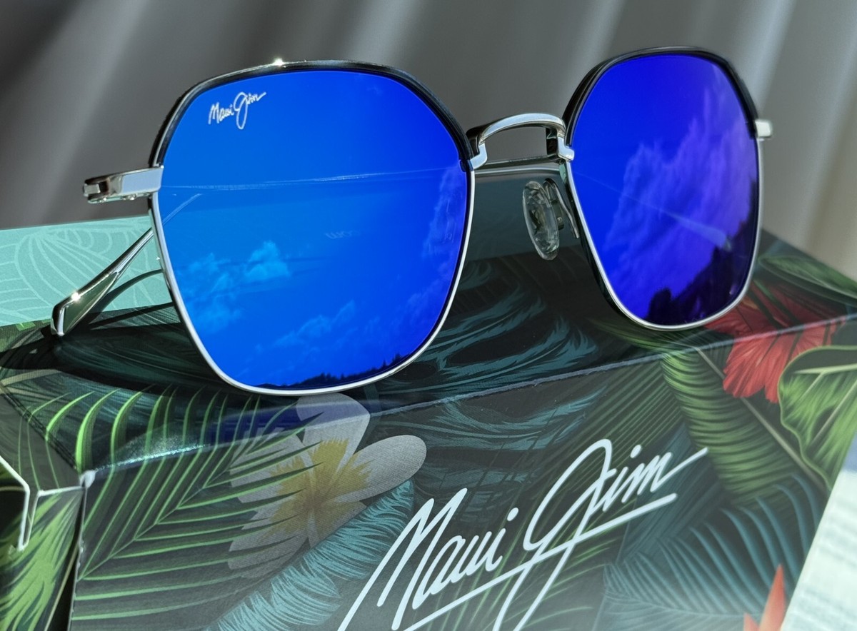 Maui Jim Moon Doggy MJ 874 17 Titanium Frame + Blue Hawaii
