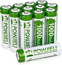 Rechargeable AA Batteries Ni MH 1.2V 1000mAh Solar Lights 12 Pack 1.33 per gallon