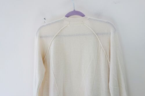 Max Studio 100% Cashmere Button Down Cream White Cardigan Size (M) EUC - Bild 4 von 8