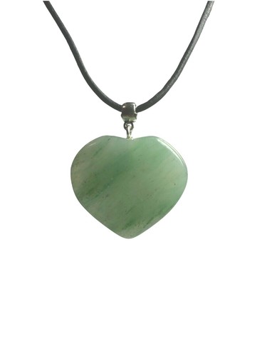 Jade Heart Necklace 30x30x5mm Secure Clasp Leather Cord Good Luck Mom Gift - Picture 3 of 9