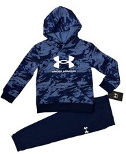 Under Armour NWT Boys Size 4 Sweat Outfit Hoodie Jogger Camouflage Navy Blue