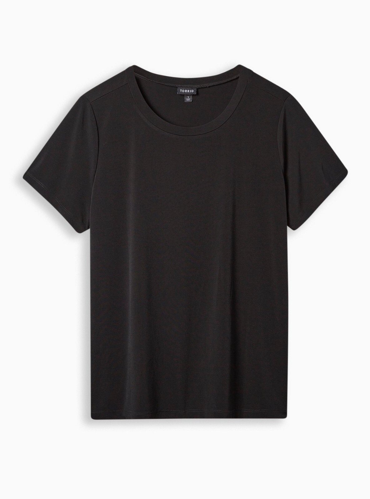 Torrid Studio Knit Crew Neck Tee Black Plus Size 1 1X 14 16 #H53644