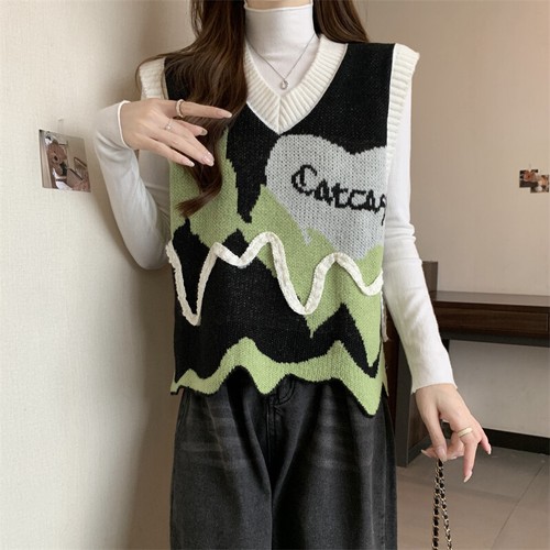 Women Casual V Neck Sweater Jersey Tank Top Sweaters Vest Large - Picture 8 of 10