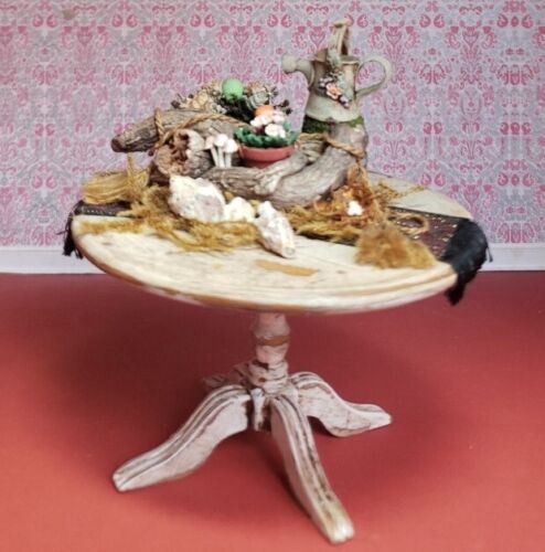 Dollhouse Miniature Rustic Garden Sea Side Table 1:12