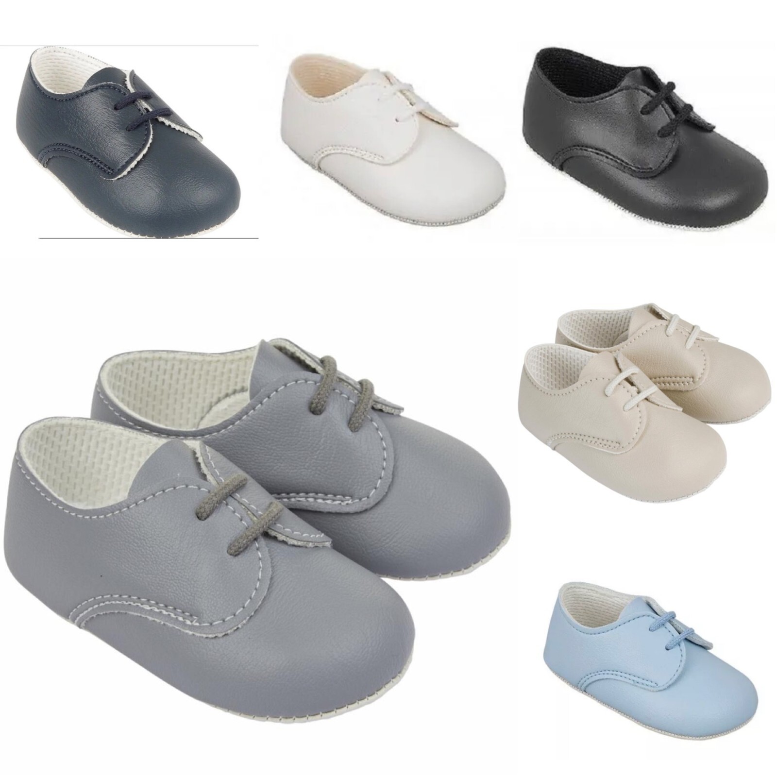 BABY BOYS PRAM SHOES,TODDLER,LACES CHRISTENING/BAPTISM/WEDDING/PARTY