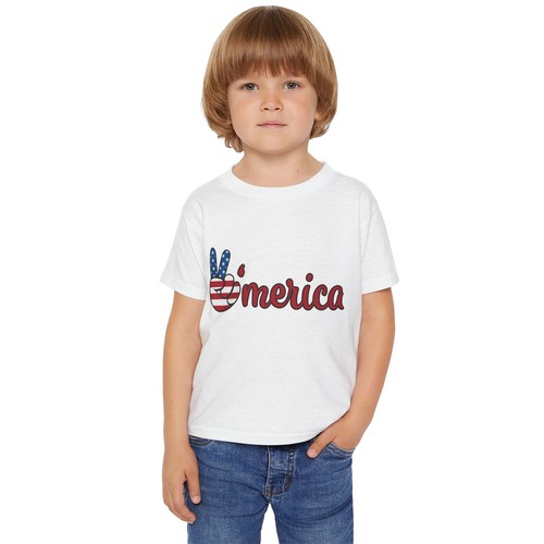 Peaceful 'Merica Toddler T-Shirt | Fun Kids Top for Holidays - Picture 8 of 29