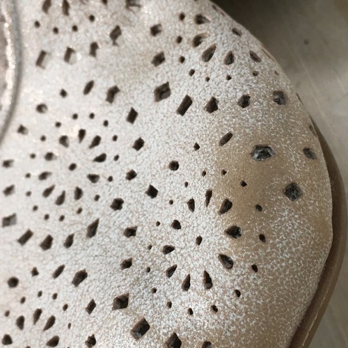 Croft&Barrow Shoes Womens 10 Slip On Flats Beige Faux Leather Perforated Toe - 第 4/18 張圖片