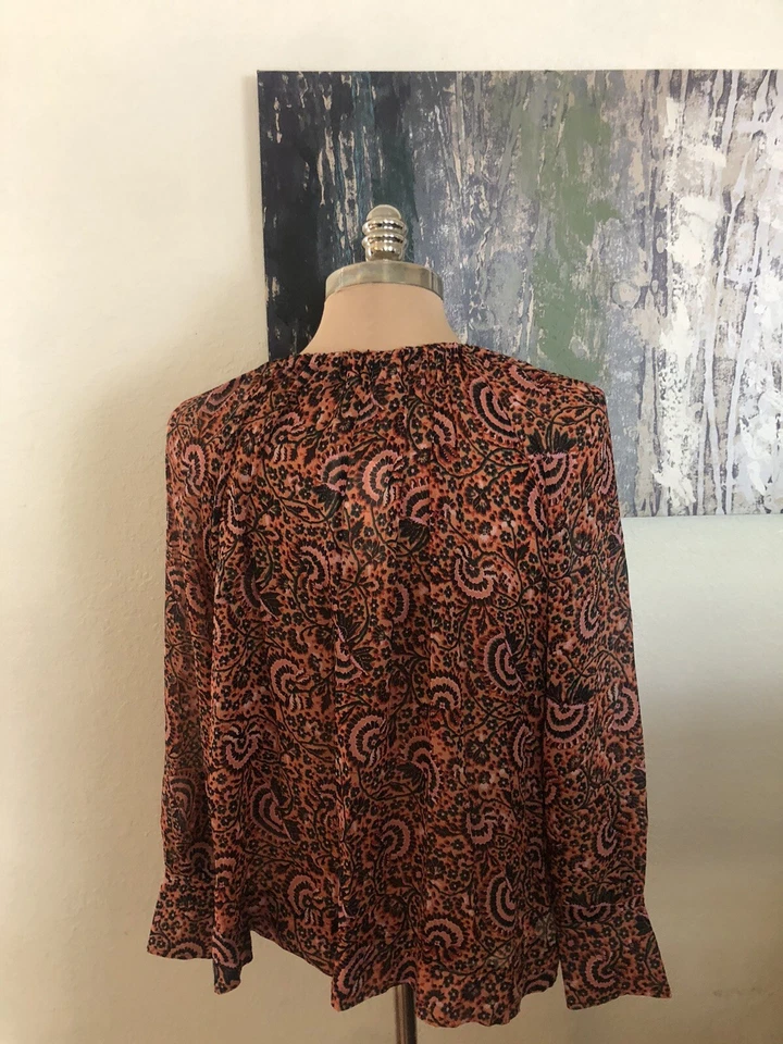 A.L.C. Bryce 100% Silk Floral Top Women's SIZE 2 - Image 2 of 4