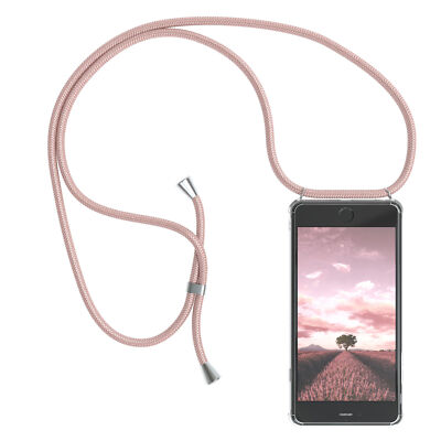 Für Apple iPhone 6 Plus 6s Plus Hülle mit Kette Band Seil Case zum Umhängen Rosé
