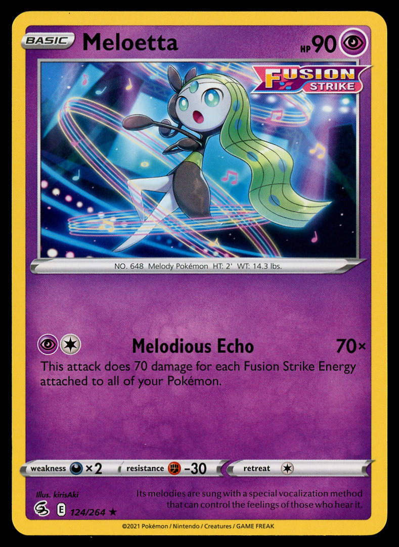 Pokemon TCG Prize Pack Card 124/264 Meloetta –