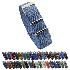 HNS Graphic Pattern Print Ballistic Nylon Fashion Watch Replacement Strap Band