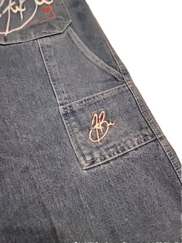 Vintage 90s Embroidered Fubu Logo Baggy Carpenter Style Jnco Style Jeans Size 36 - Picture 6 of 11