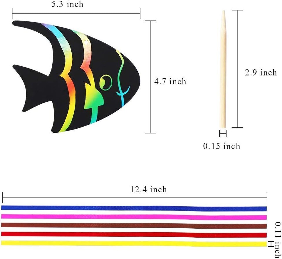 Scratch Art Card Sea World Theme DIY Birthday Party Supplies as