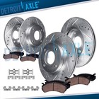 262mm Front 239mm Rear Drilled Rotors Ceramic Brake Pads for Honda Integra Civic