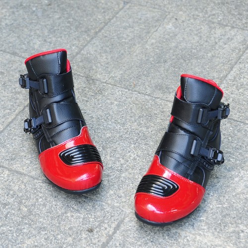 Mens Racing Boots Outdoor Road Motorcross Riding Shoes Motorcycle Sneakers Black - Picture 5 of 14