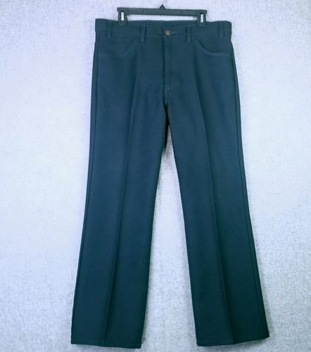 Levi's Men's Pants 10517 100% Dacron Polyester Bootcut Size 36x29 Dark Navy Blue