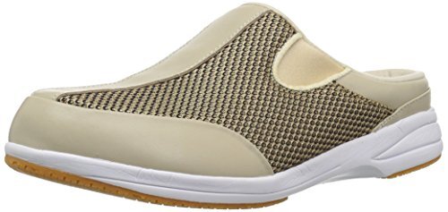 Propet Women's Washable Walker Slide Mule, Gold mesh, 10 Narrow US