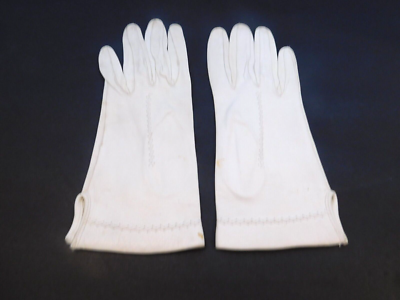 DESIGNER LADIES WHITE LEATHER DRESS GLOVES SIZE 6.5 | eBay