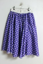 Womens Fancy Dress Polka Dot Swing Rockabilly Skirt - Purple. Large g47 