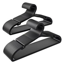 50 Pack Clothes Hangers Non Slip Plastic Coat Hangers Space Saving Hangers He...