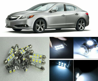 10Pcs 6000K Xenon White LED Interior Light Package Kit for Acura ILX 2013-2015