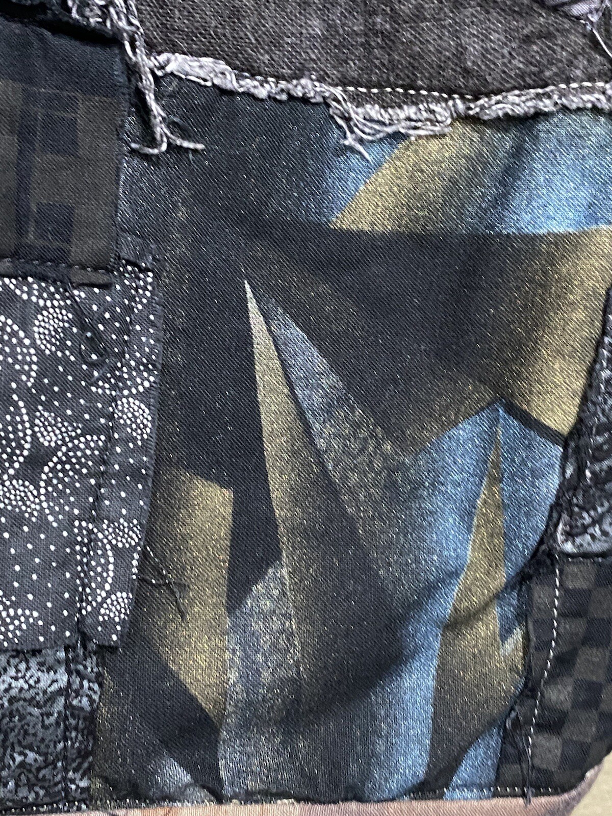 Vintage Handmade Patchwork Jacket Frog Dark Tones… - image 4