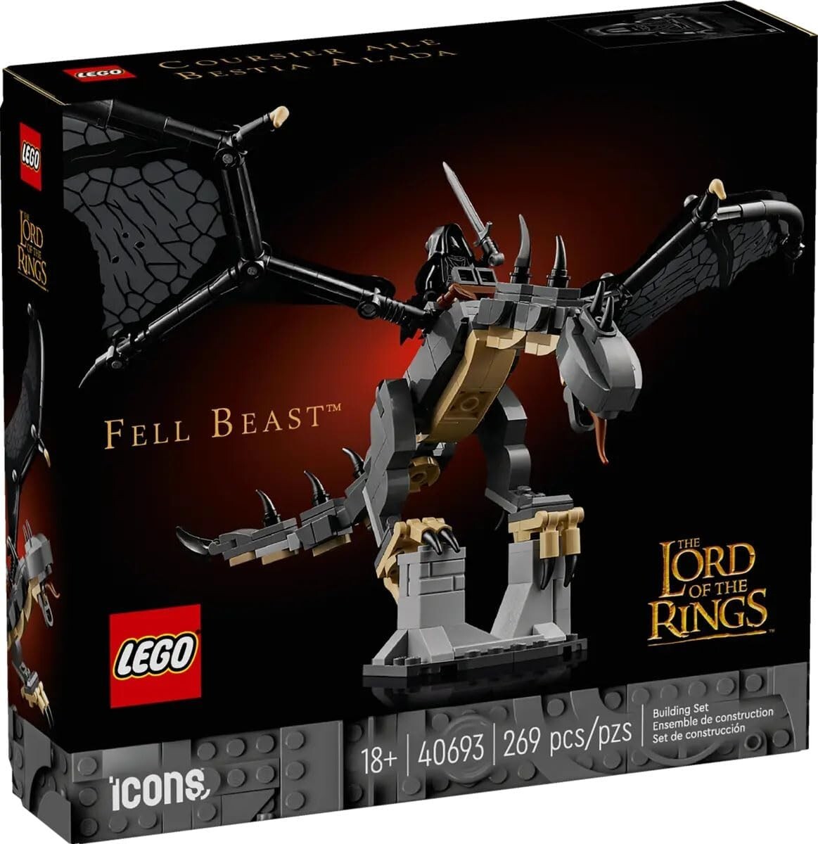 LEGO ICONS Lord of the Rings Fell Beast - Dragon - 40693 | eBay