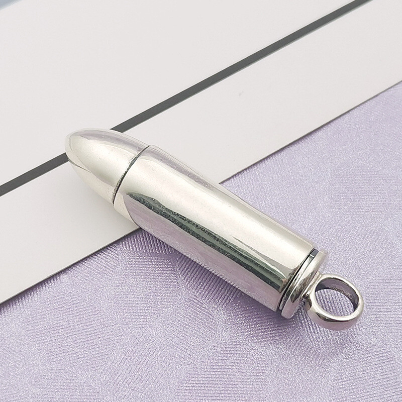 Retro Military Gun Bullet 925 Sterling Silver Pendant for Men and Women