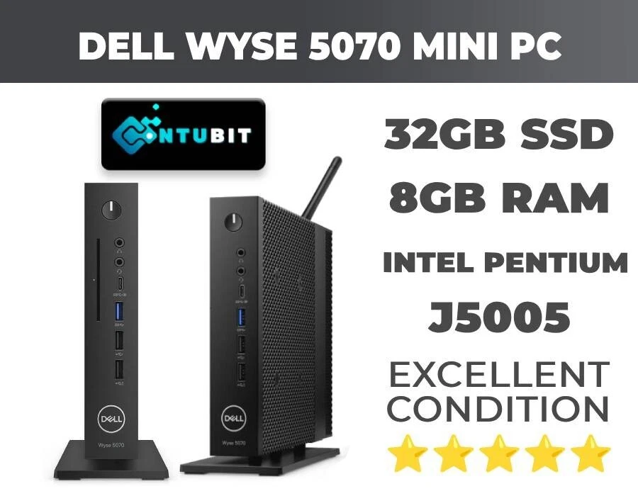 Dell Wyse 5070 Thin Client Mini PC | 32GB SSD + 8GB RAM | Pentium J5005 | Win 10 - Imagen 3 de 4