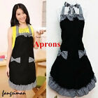 1Pc Denim Bib Apron Leather Strap Barista Baker Bartender Bbq Chef Work Uniform