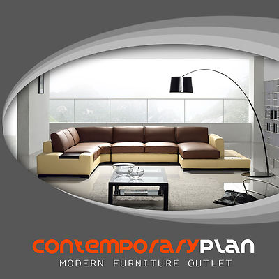 Contemporary Brown And Yellow Leather Sectional Sofa With Built In Light Table Yellow Leather Sectional Sofa, Modern White Leather Sectional Sofa With Built In Light