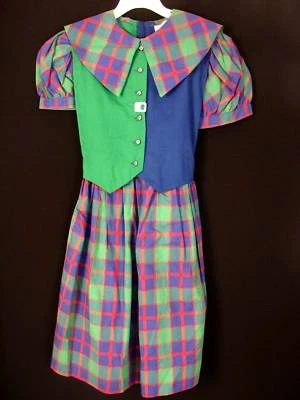 Robe En Coton Pour Fille RARE DEADSTOCK Des Années 1950 Taille 9-10 - Photo 1/3