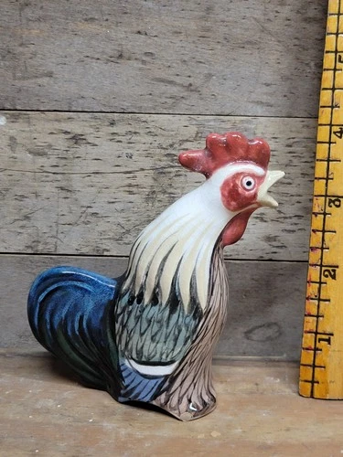 Vintage Ceramic Pie Bird Vent Rooster Chicken S. Bass Shawnee Pottery Farmhouse