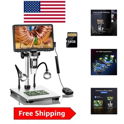 DM9 Ultra-Precise 7'' Digital Microscope   1200X Magnification, 16GB Included