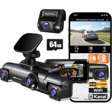 360 Grad Dashcam Auto Kamera 4 Kanal FHD 1080P Nachtsicht GPS WLAN