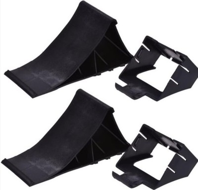Unterlegkeile Anhänger 2000kg 2er Set Bremskeile Hemmschuhe Schwarz Pkw Halter