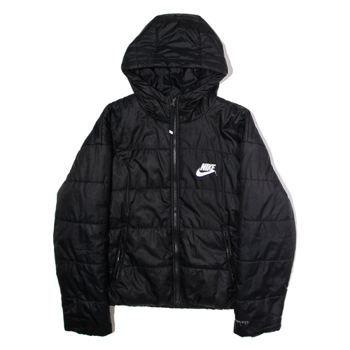 Chaqueta acolchada negra con capucha Nike para mujer S