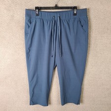 C9 Champion Pants Womens XXL Blue Capri Drawstring Athletic Stretch Teal