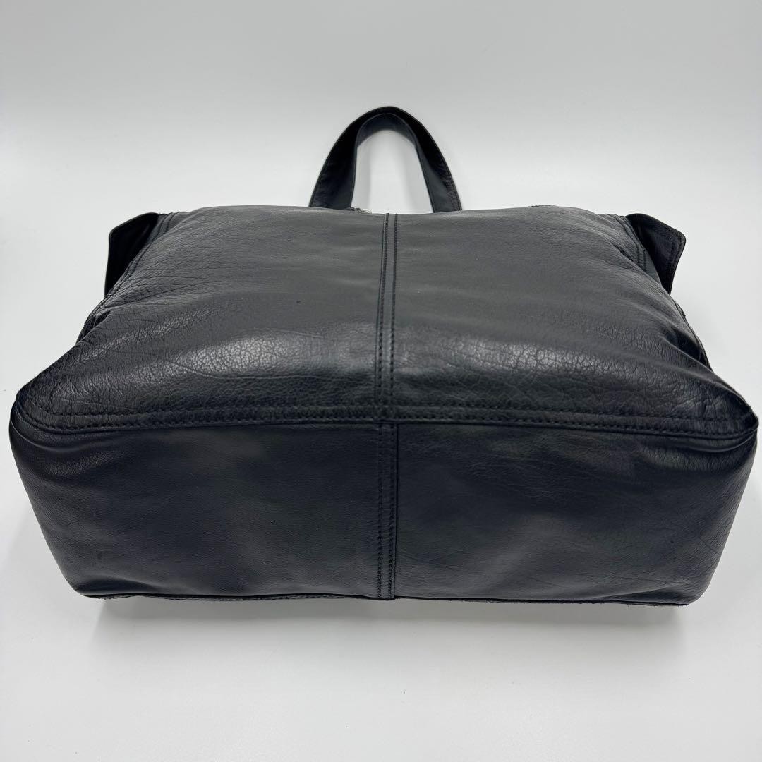PRADA Large Leather Tote Bag Shoulder Bag Black thumbnail 7
