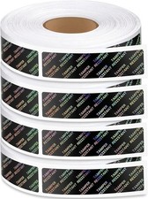 2000 Black Tamper Evident Labels 0.75x3.5 Inch Metallic Glossy Security Stickers