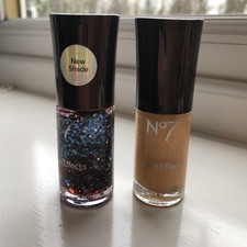 Boots No 7 Nail Varnish Polish Effects 10ml  X2 Two Party Pearls Natural Sparkle