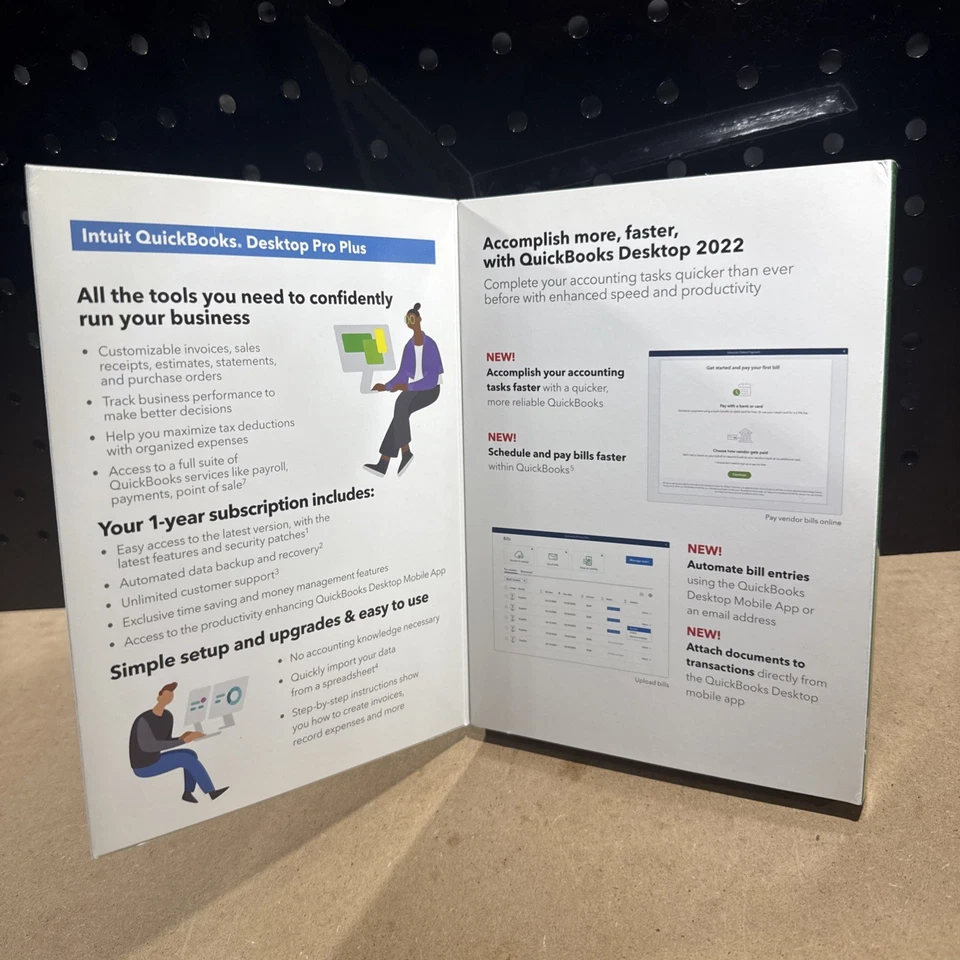 SELLADO Intuit Quickbooks Desktop Pro Plus Contabilidad para Pequeñas Empresas 2022, 1 Año Foto 3 de 4