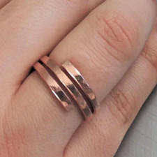 Solid Copper Minimalist Healing Handmade Unisex Thumb Ring, Band Ring Adjustable