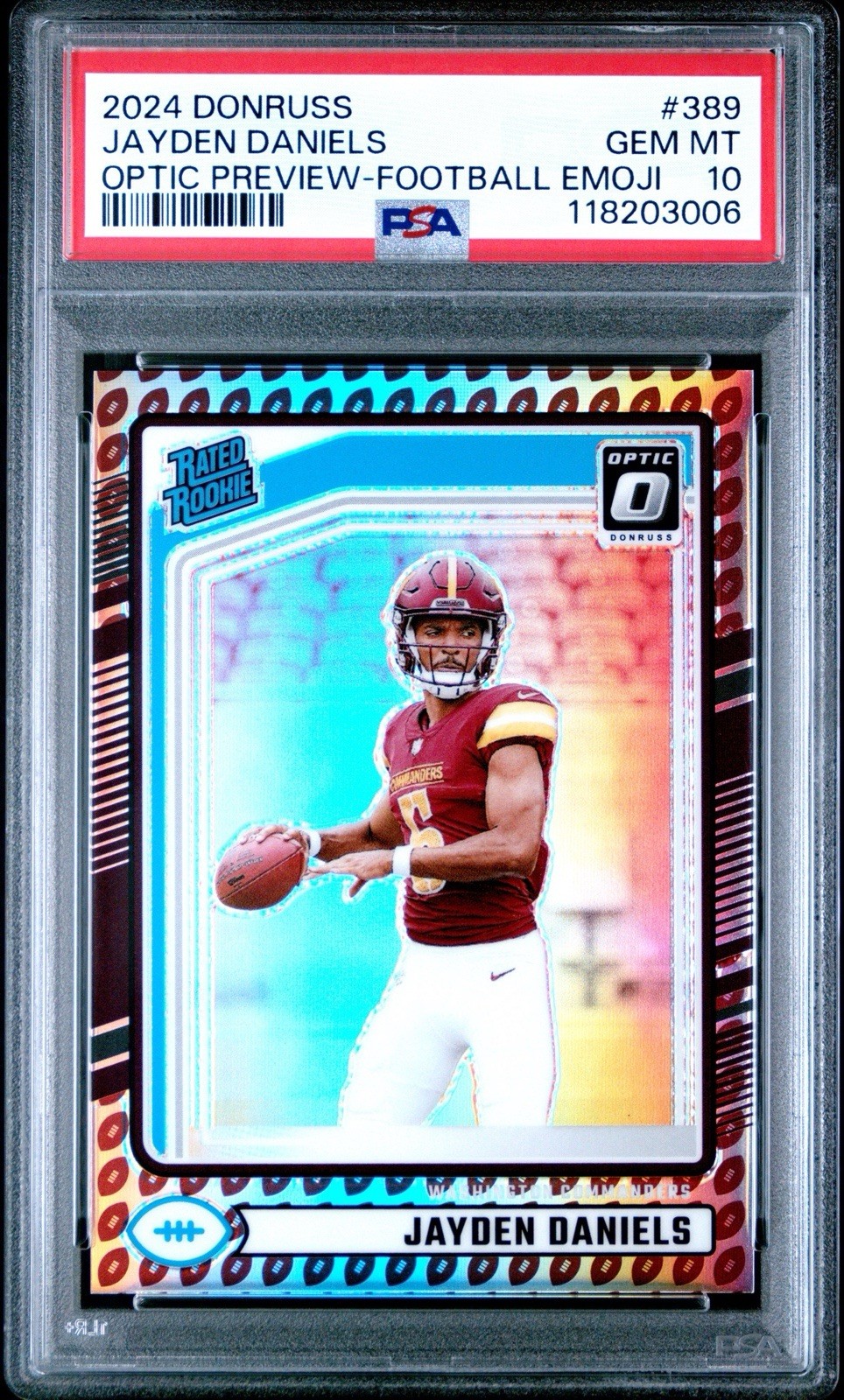2024 Donruss Optic Preview Jayden Daniels FOOTBALL EMOJI PSA 10 #389 SSP