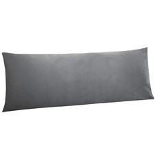 Zippered Velvet Body Pillow Cover Soft Cozy Luxury Flannel Pillow Case, 20"x54"