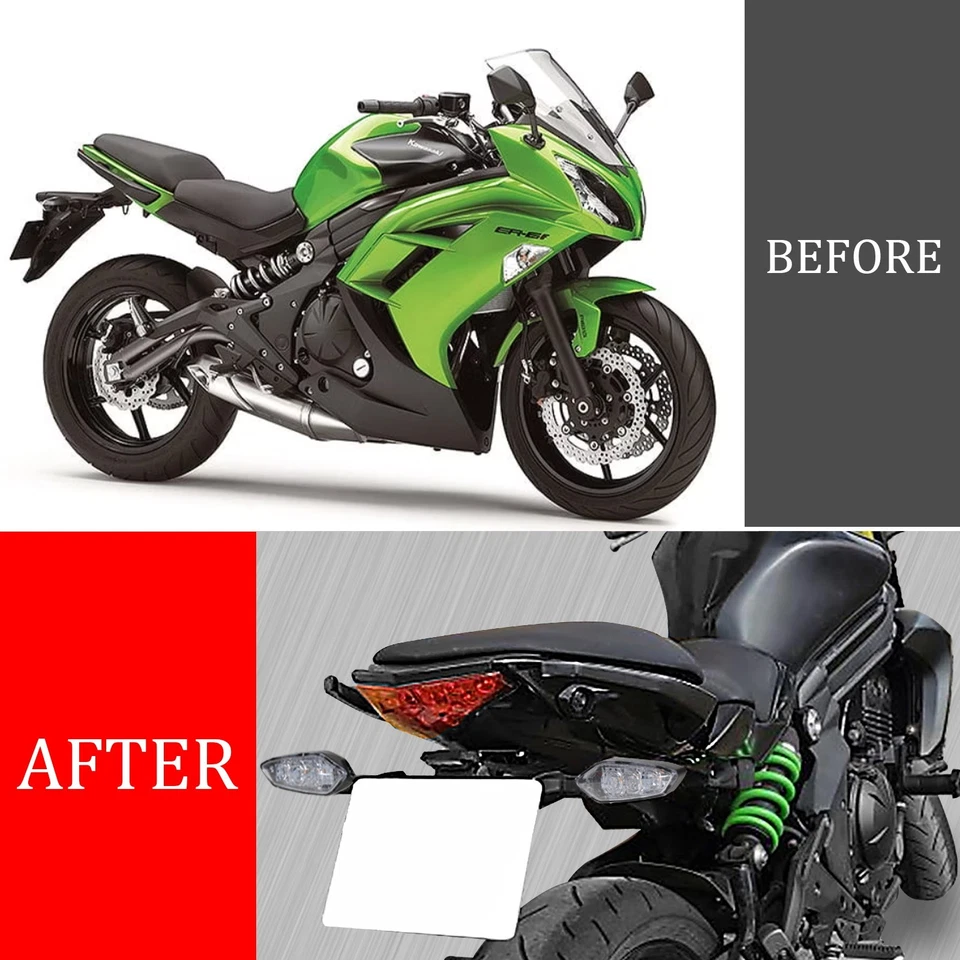 Señal de giro LED ordenada cola guardabarros corto para Kawasaki ER6N/6F NINJA 650 2012-2016 Foto 2 de 4
