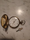 Antique Key Wind Elgin Pocket Watch Watch In Coin Silver Case With Key - Runs