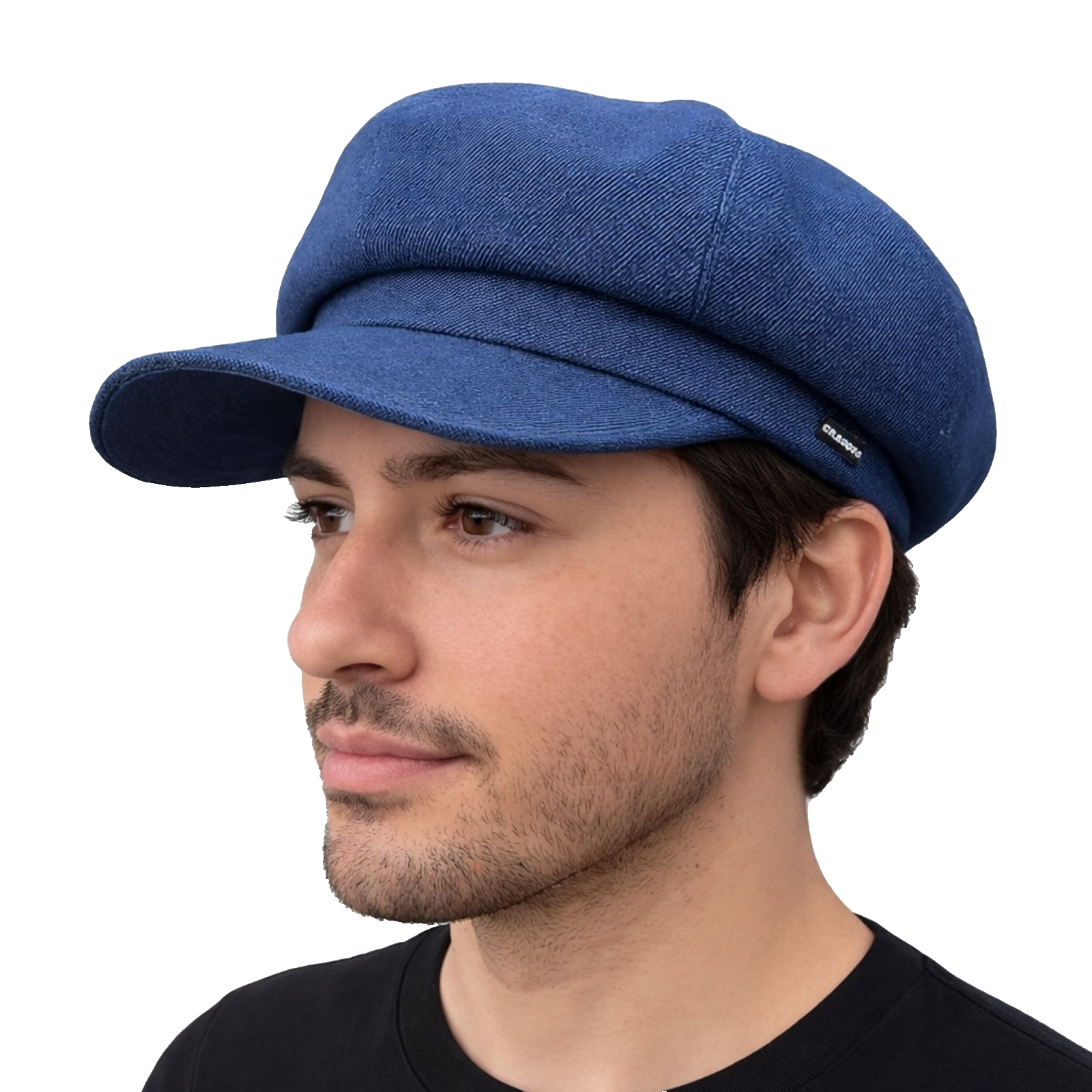 Denim Baker Boy Hat Mens Newsboy Cap Blue Washed Denim Hats CRAGGI