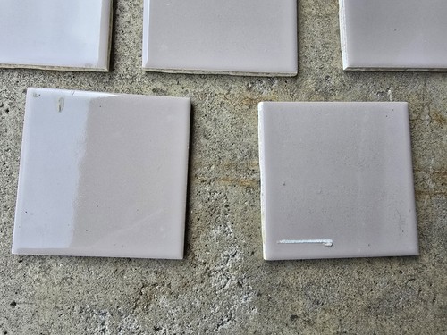 29 #135 Vintage Monarch Ceramic Wall 4 1/4" Tile Light Pale Taupe Grey USA - Picture 4 of 18