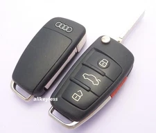 1 OEM AUDI flip keyless entry remote fob MYT4073A + NEW "48" CHIP & KEY BLADE